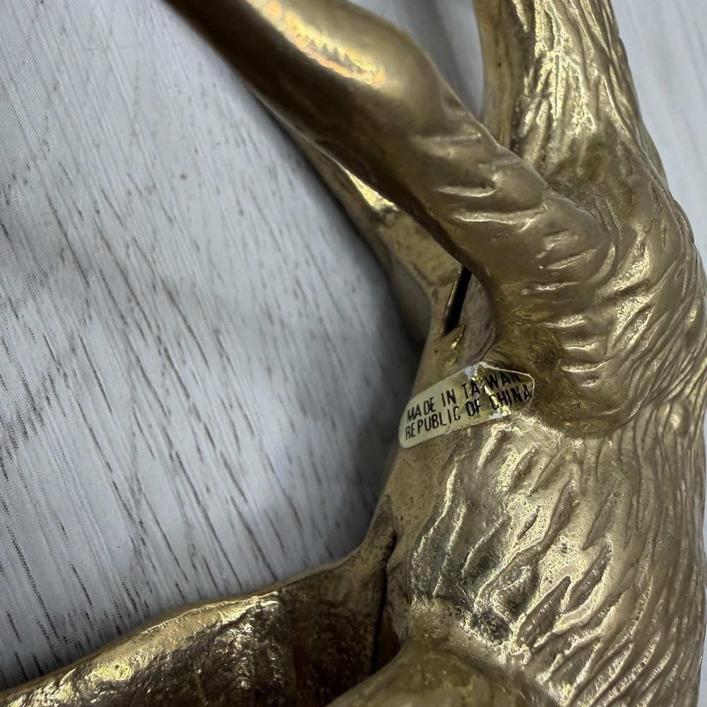 Vintage Brass Deer Reindeer Statue Set of 2 Buck and Doe 4 1/2" and 7" Tall EUC - Picture 6 of 9
